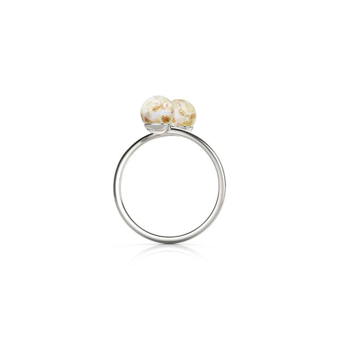 Ivory | .925 Sterling Silver | Firefly Glass | Infinity Helix Ring